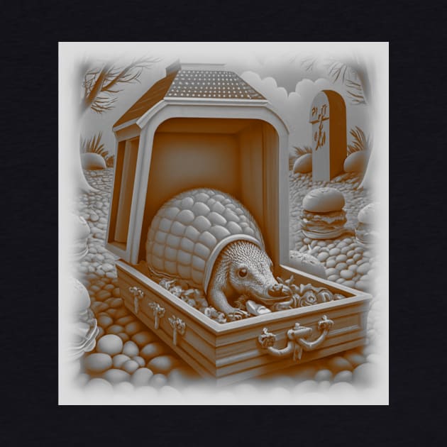 AI generated Pangolin in a wooden casket by Catbrat